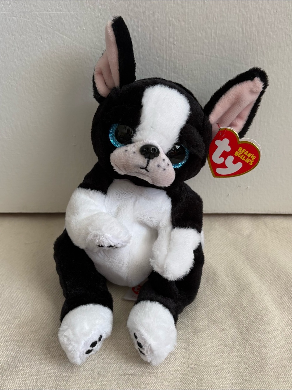 Ty Beanie Bellies Tink Black & White Boston Terrier Dog Plush w/ Tag 2023
